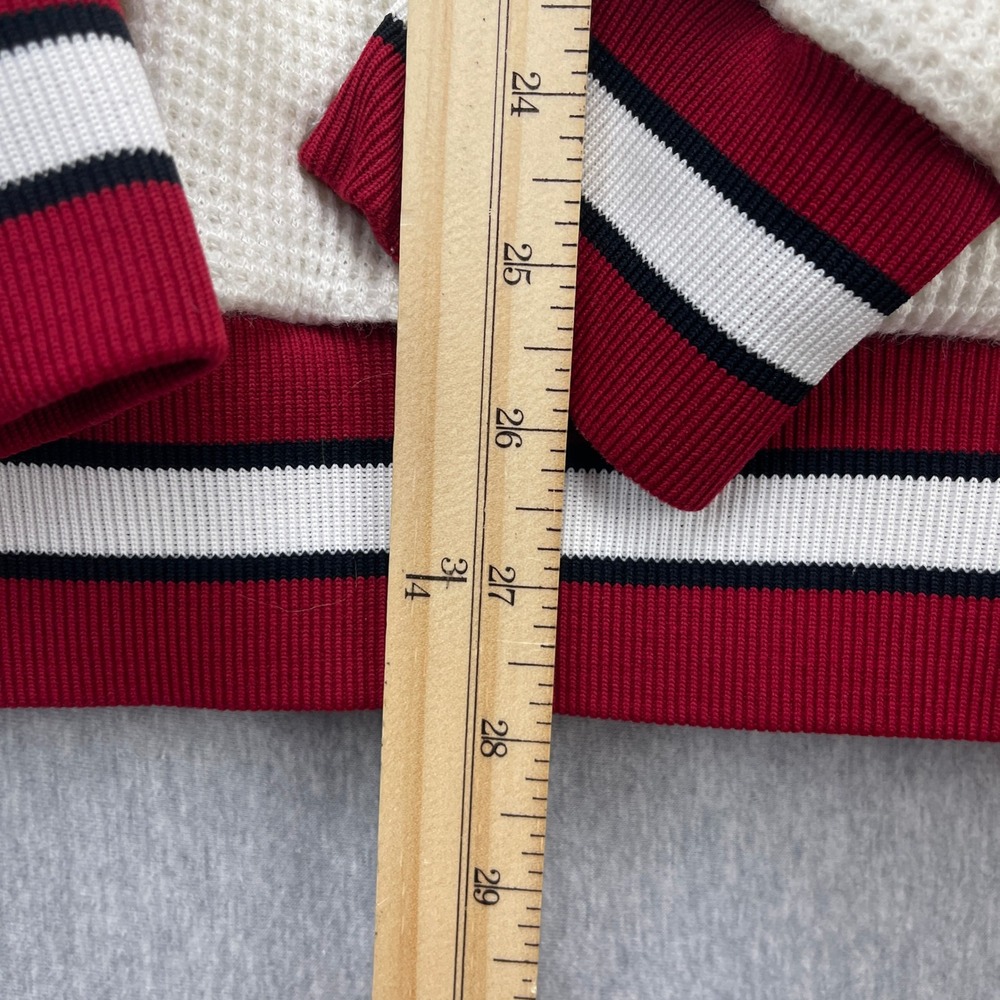 Vintage Arkansas Razorbacks Sweater Mens XL White Waffle V Russell Athletic USA - Picture 10 of 11